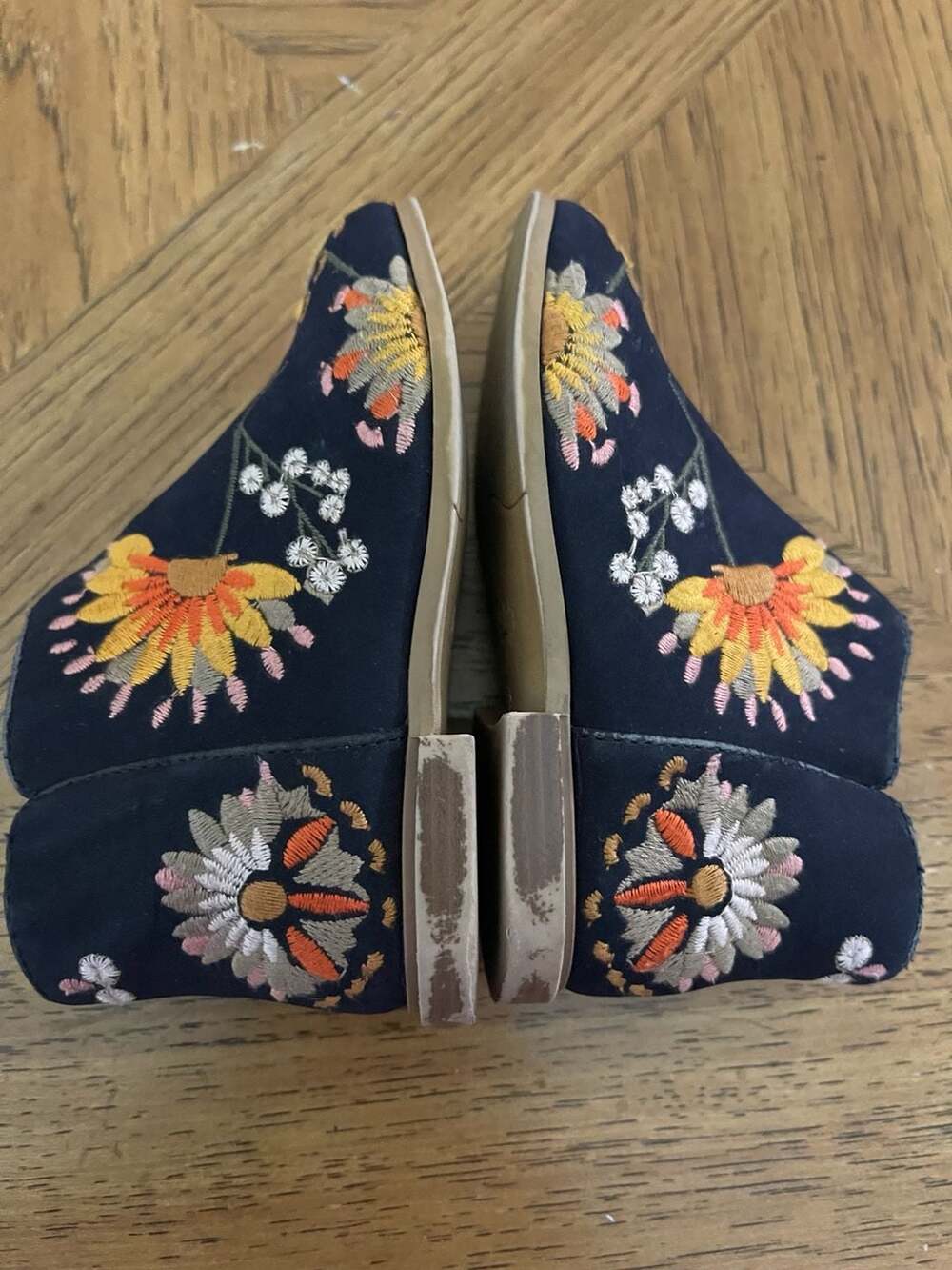Zara Baby Floral Embroidered Ankle Boots